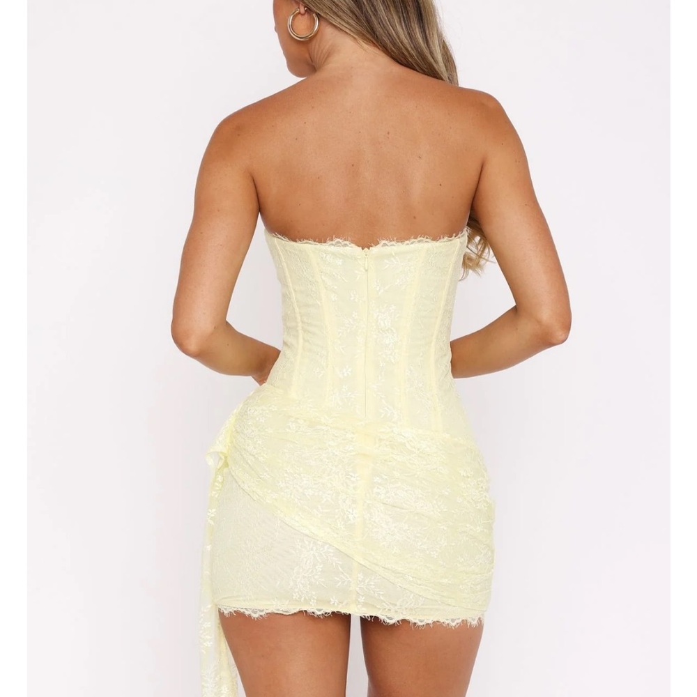 White Fox Boutique forever ever lace Strapless Lace Dress Sabrina Carpenter